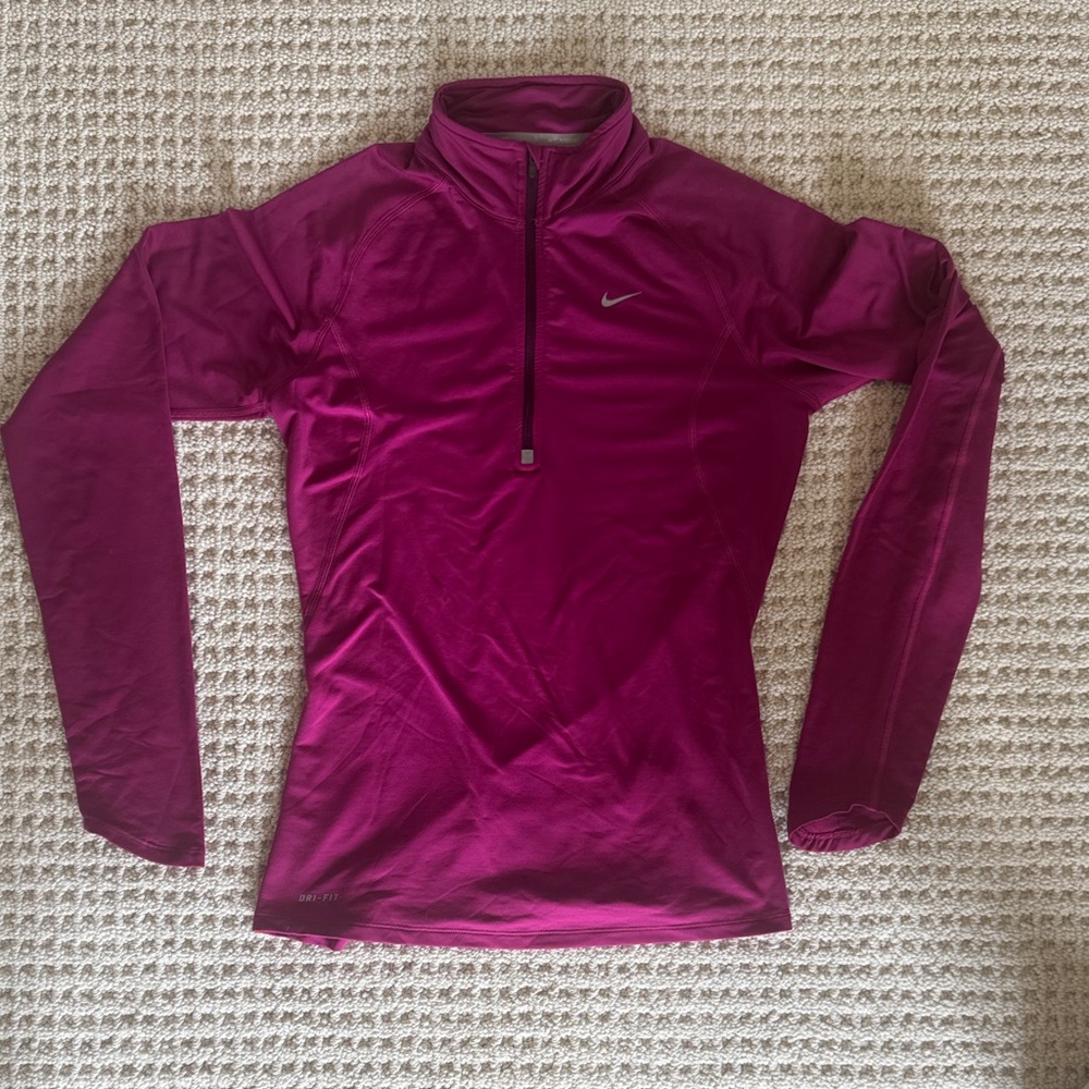 Nike Women's Magenta Long Sleeve 1/4 zip